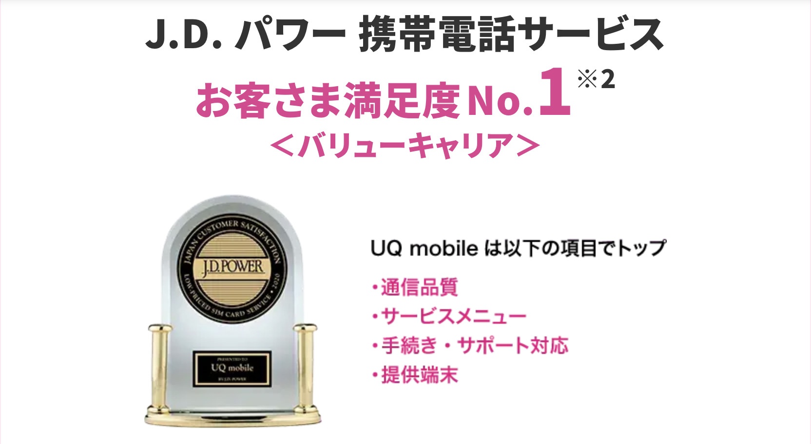 UQモバイルはお客様満足No.1